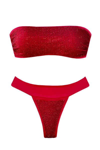 BIKINI 'GIADA' CRYSTAL - ROSSO